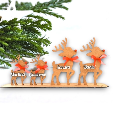 FAMILIA DE RENOS DE NAVIDAD PERSONALIZADOS