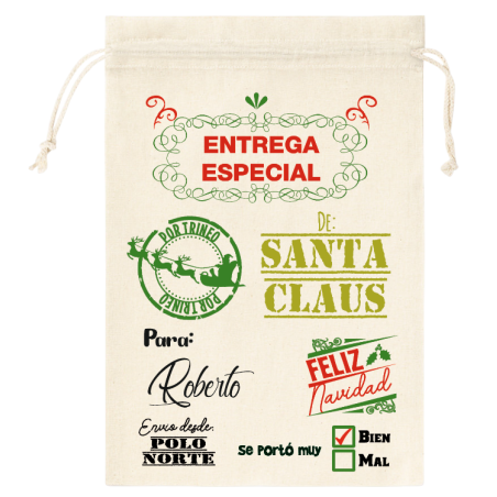 SACO NAVIDAD PERSONALIZADO - ENTREGA ESPECIAL SANTA CLAUS