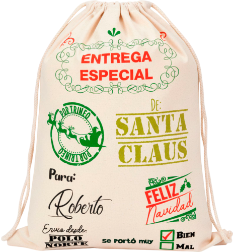 SACO NAVIDAD PERSONALIZADO - ENTREGA ESPECIAL SANTA CLAUS