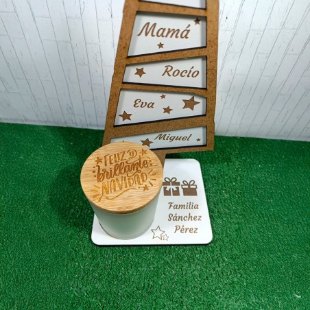 ÁRBOL FAMILIA NAVIDAD PERSONALIZADO CON VELA