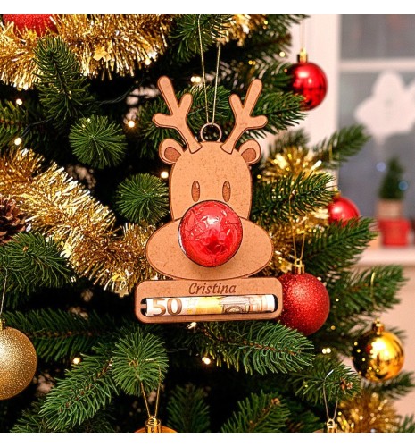BOLA DE NAVIDAD PARA REGALAR DINERO Y BOMBÓM RENO