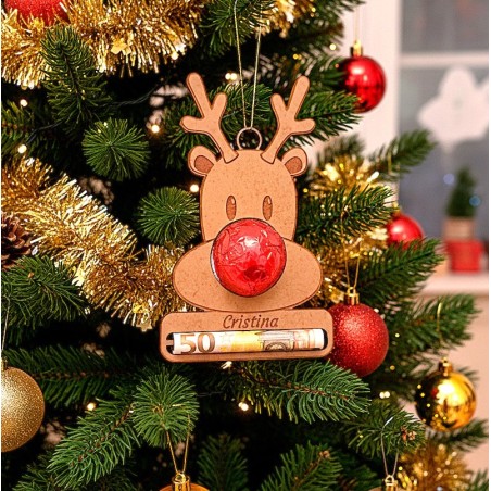 BOLA DE NAVIDAD PARA REGALAR DINERO Y BOMBÓM RENO