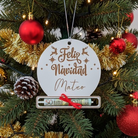 BOLA FELIZ NAVIDAD PERSONALIZADA PARA DINERO