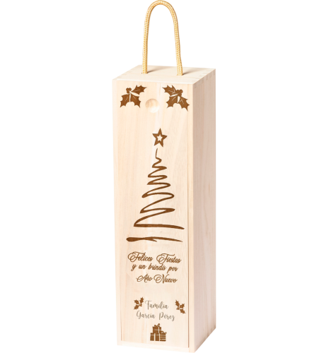 ESTUCHE PARA VINO FELICITACIÓN NAVIDEÑA PERSONALIZADA