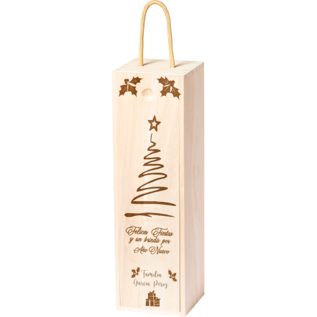 ESTUCHE PARA VINO FELICITACIÓN NAVIDEÑA PERSONALIZADA