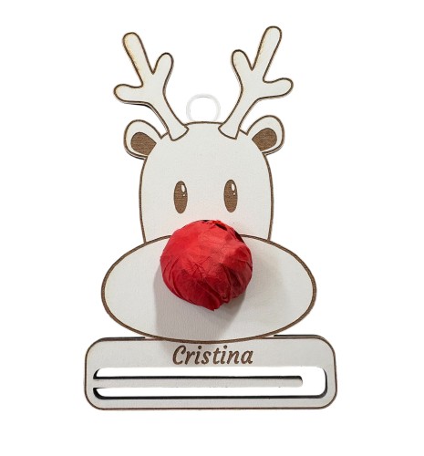 BOLA DE NAVIDAD PARA REGALAR DINERO Y BOMBÓN RENO BLANCO