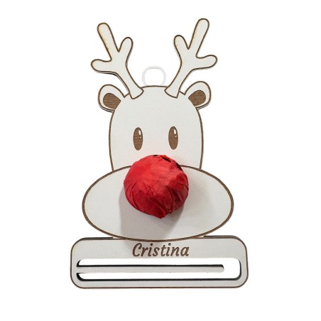 BOLA DE NAVIDAD PARA REGALAR DINERO Y BOMBÓN RENO BLANCO