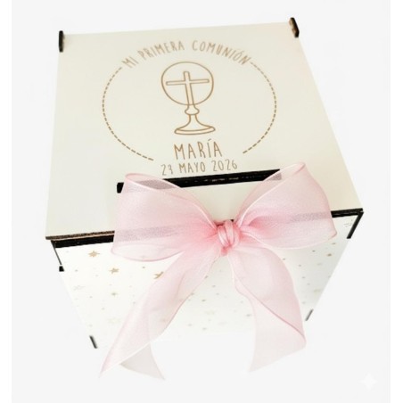 CAJA HUCHA PARA SOBRES COMUNIÓN CÁLIZ  PERSONALIZADA 03