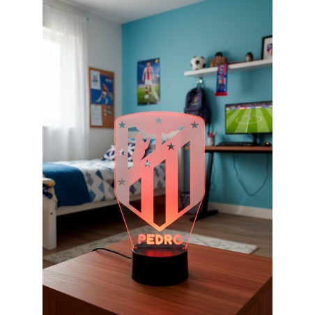 LÁMPARA LED PERSONALIZADA CON NOMBRE – ATLÉTICO DE MADRID