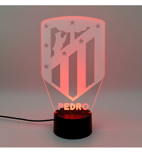 LÁMPARA LED PERSONALIZADA CON NOMBRE – ATLÉTICO DE MADRID