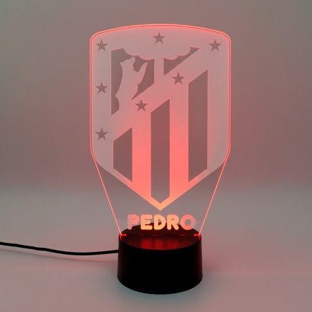LÁMPARA LED PERSONALIZADA CON NOMBRE – ATLÉTICO DE MADRID