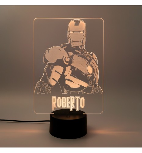 LÁMPARA LED PERSONALIZADA CON NOMBRE – IRON MAN