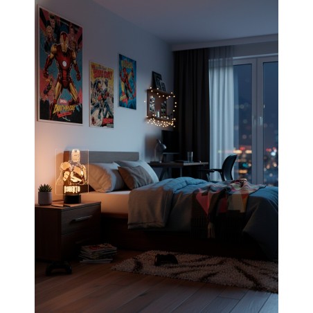 LÁMPARA LED PERSONALIZADA CON NOMBRE – IRON MAN