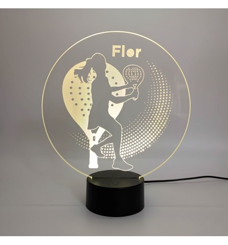 LÁMPARA LED PERSONALIZADA CON NOMBRE – PADEL CHICA