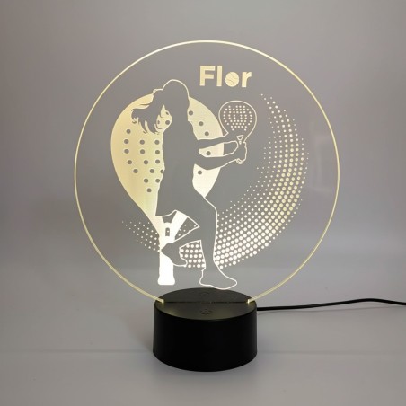 LÁMPARA LED PERSONALIZADA CON NOMBRE – PADEL CHICA