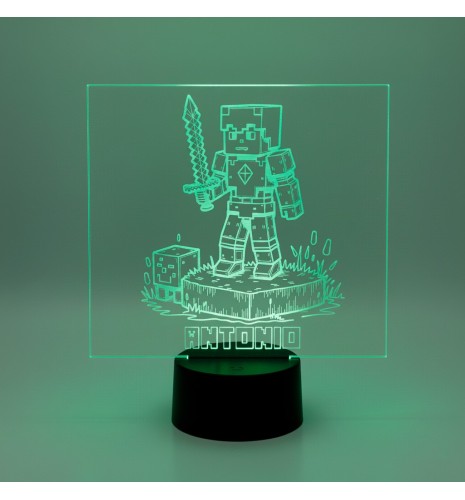 LÁMPARA LED PERSONALIZADA CON NOMBRE – MINECRAFT