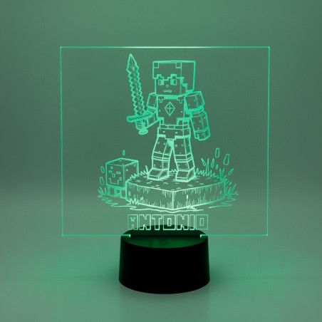 LÁMPARA LED PERSONALIZADA CON NOMBRE – MINECRAFT