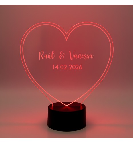 LÁMPARA LED PERSONALIZADA CON NOMBRE – CORAZÓN 01