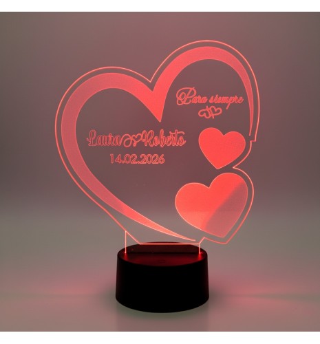 LÁMPARA LED PERSONALIZADA CON NOMBRE – CORAZÓN 02