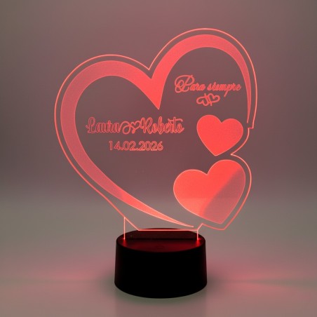 LÁMPARA LED PERSONALIZADA CON NOMBRE – CORAZÓN 02