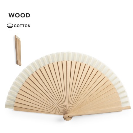 ABANICO DE TELA NATURAL