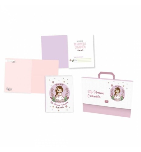 SET MALETIN LIBRO COMUNIÓN FOTOS Y FIRMAS NIÑA