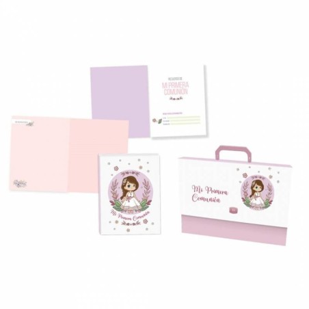 SET MALETIN LIBRO COMUNIÓN FOTOS Y FIRMAS NIÑA