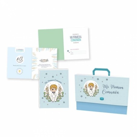 SET MALETIN LIBRO COMUNIÓN FOTOS Y FIRMAS NIÑO