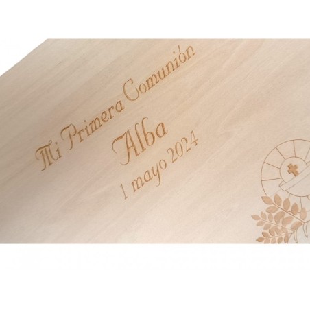 LIBRO DE FIRMAS DE MADERA PERSONALIZADO AZUL