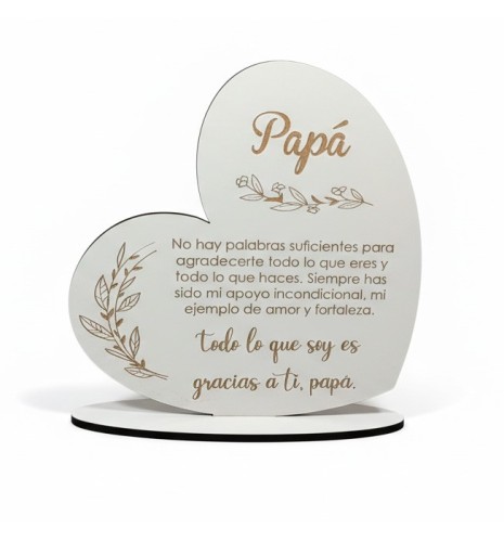CORAZÓN DE MADERA DÍA DEL PADRE