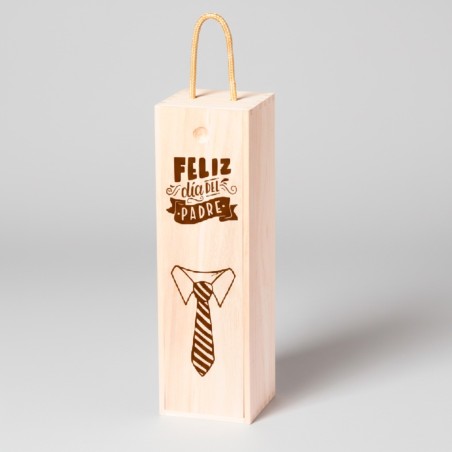 CAJA PARA BOTELLA DE VINO FELIZ DÍA DEL PADRE