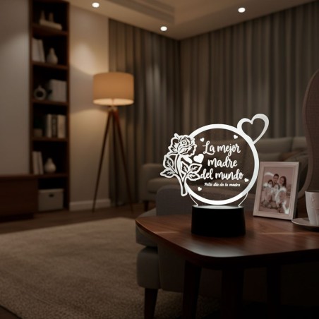 LÁMPARA LED PERSONALIZADA - LA MEJOR MADRE DEL MUNDO