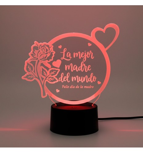 LÁMPARA LED PERSONALIZADA - LA MEJOR MADRE DEL MUNDO