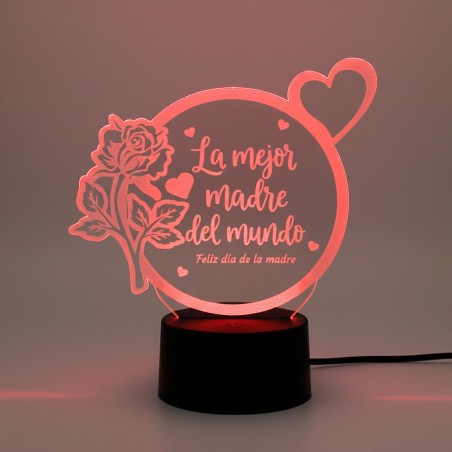 LÁMPARA LED PERSONALIZADA - LA MEJOR MADRE DEL MUNDO