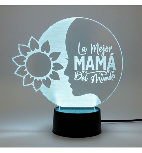 LÁMPARA LED PERSONALIZADA - LA MEJOR MAMÁ DEL MUNDO