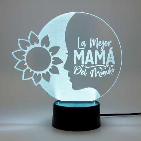 LÁMPARA LED PERSONALIZADA - LA MEJOR MAMÁ DEL MUNDO