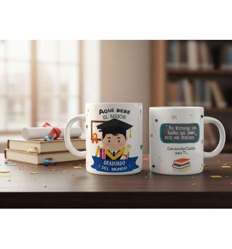 Taza graduación “El mejor graduado del mundo”