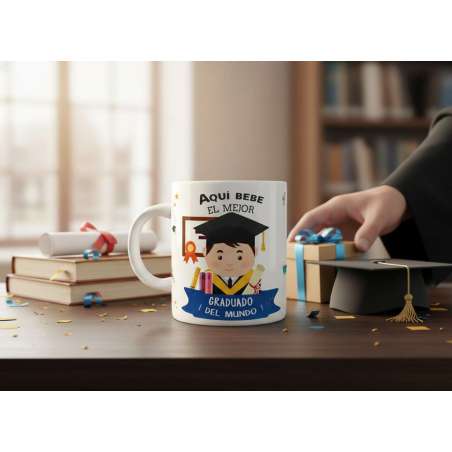 Taza graduación “El mejor graduado del mundo”