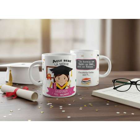 Taza graduación “La mejor graduada del mundo”