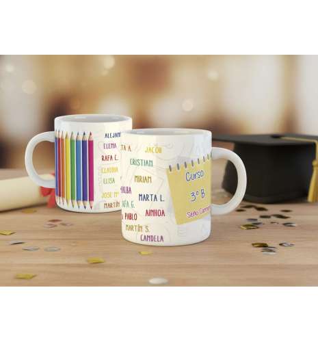 TAZA PERSONALIZADA PARA PROFESORES CON NOMBRES DE ALUMNOS