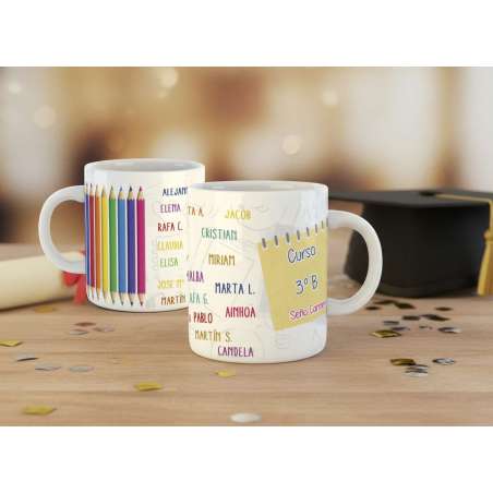 TAZA PERSONALIZADA PARA PROFESORES CON NOMBRES DE ALUMNOS