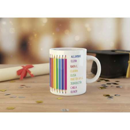 TAZA PERSONALIZADA PARA PROFESORES CON NOMBRES DE ALUMNOS