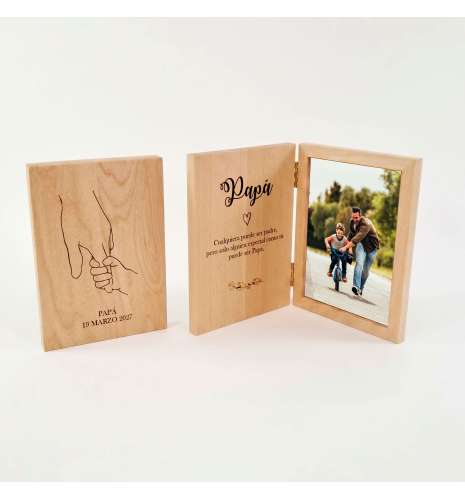 MARCO FOTOS CON TAPA DE MADERA. PADRE