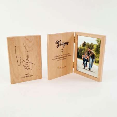 MARCO FOTOS CON TAPA DE MADERA. PADRE