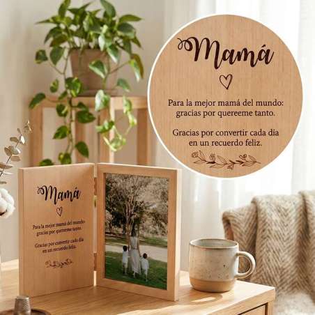 MARCO FOTOS CON TAPA DE MADERA. MADRE