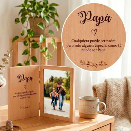 MARCO FOTOS CON TAPA DE MADERA. PADRE