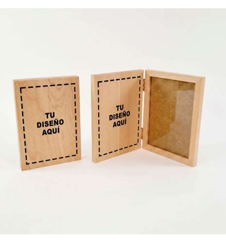 MARCO FOTOS CON TAPA DE MADERA. PERSONALIZADO