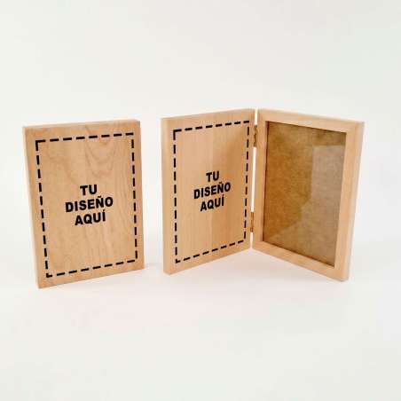 MARCO FOTOS CON TAPA DE MADERA. PERSONALIZADO