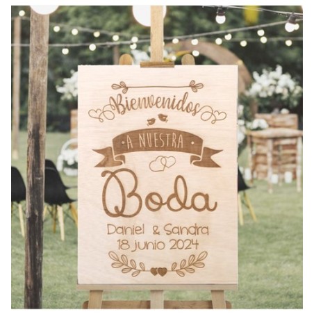 CARTEL BIENVENIDOS A NUESTRA BODA PERSONALIZADO