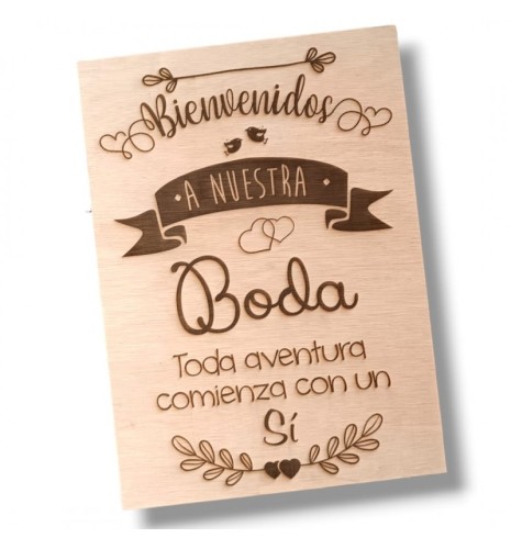 CARTEL BIENVENIDOS A NUESTRA BODA AVENTURA
